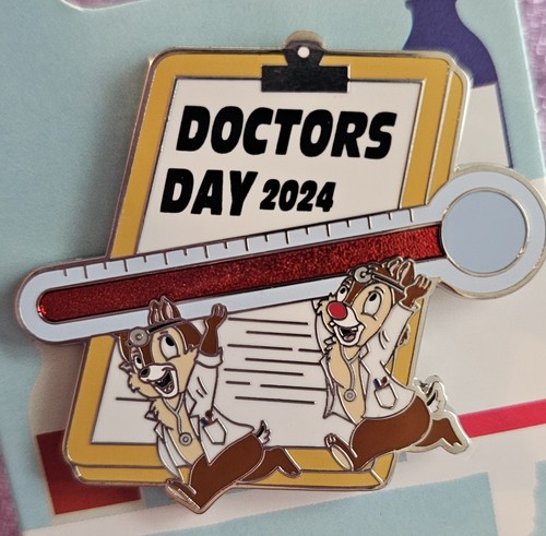 Disney Pin Doctors Day 2024 Chip & Dale Thermometer Limited Release Free Ship - Picture 2 of 4