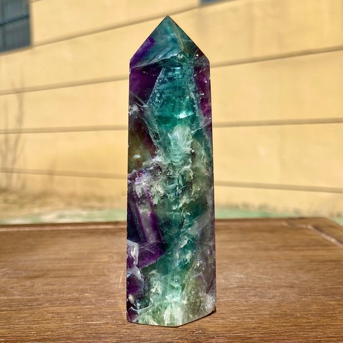 247G Natural fluorite crystal pillar wand Obelisk earth restoration - 第 10/15 張圖片