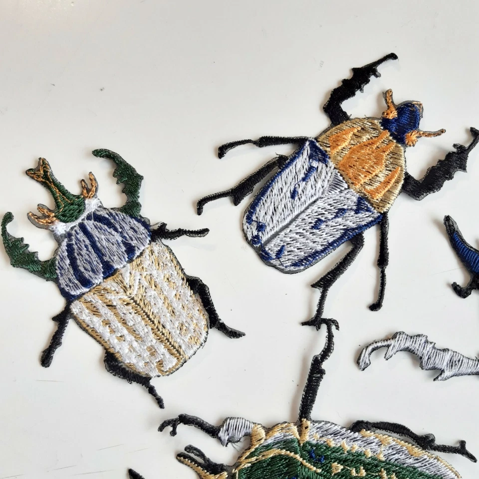 Bugs Giant Flower Beetle Insect Wildlife Handmade Embroidered Patches Set - Image 4 of 4