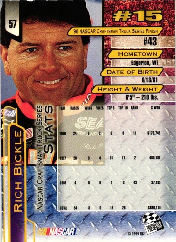 Richard Bickle 1999 Press Pass /57 - Picture 2 of 2