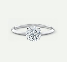 IGI F/VVS 5 Ct Round Lab Created Grown Diamond Real Solid 14K White Gold Ring