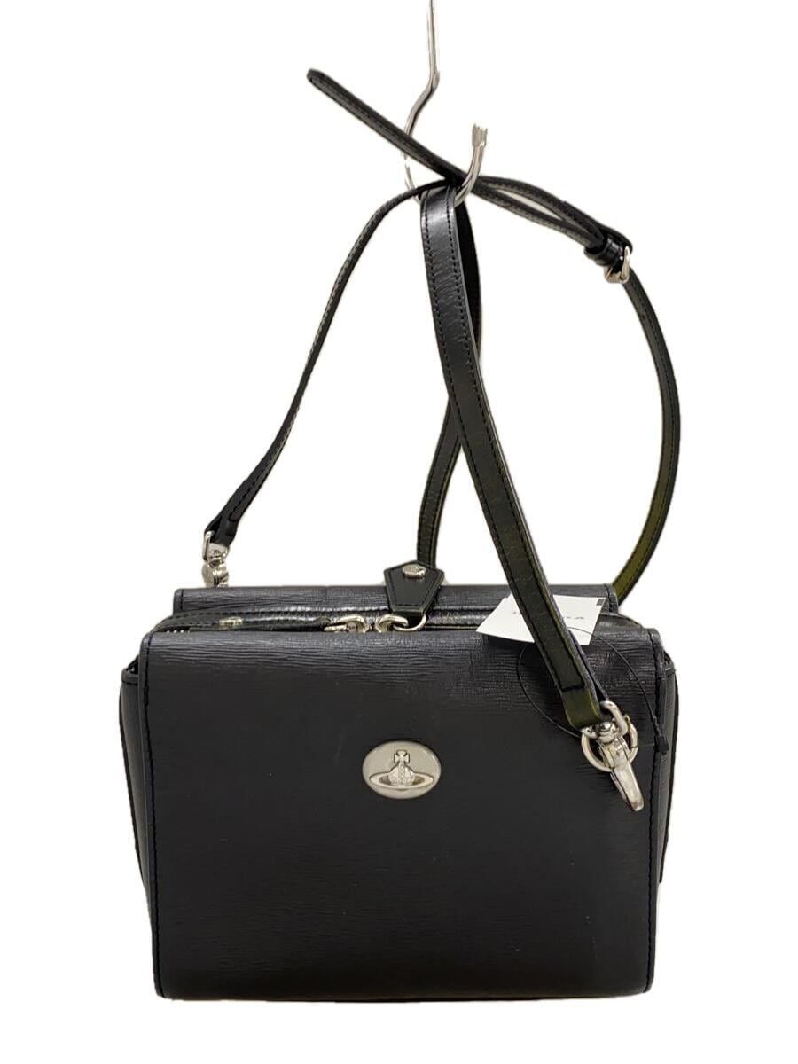 Vivienne Westwood Shoulder Bag Leather Black Plain BE6069 Vivienne Westwood Shoulder Bag Leather Black Plain BE6069