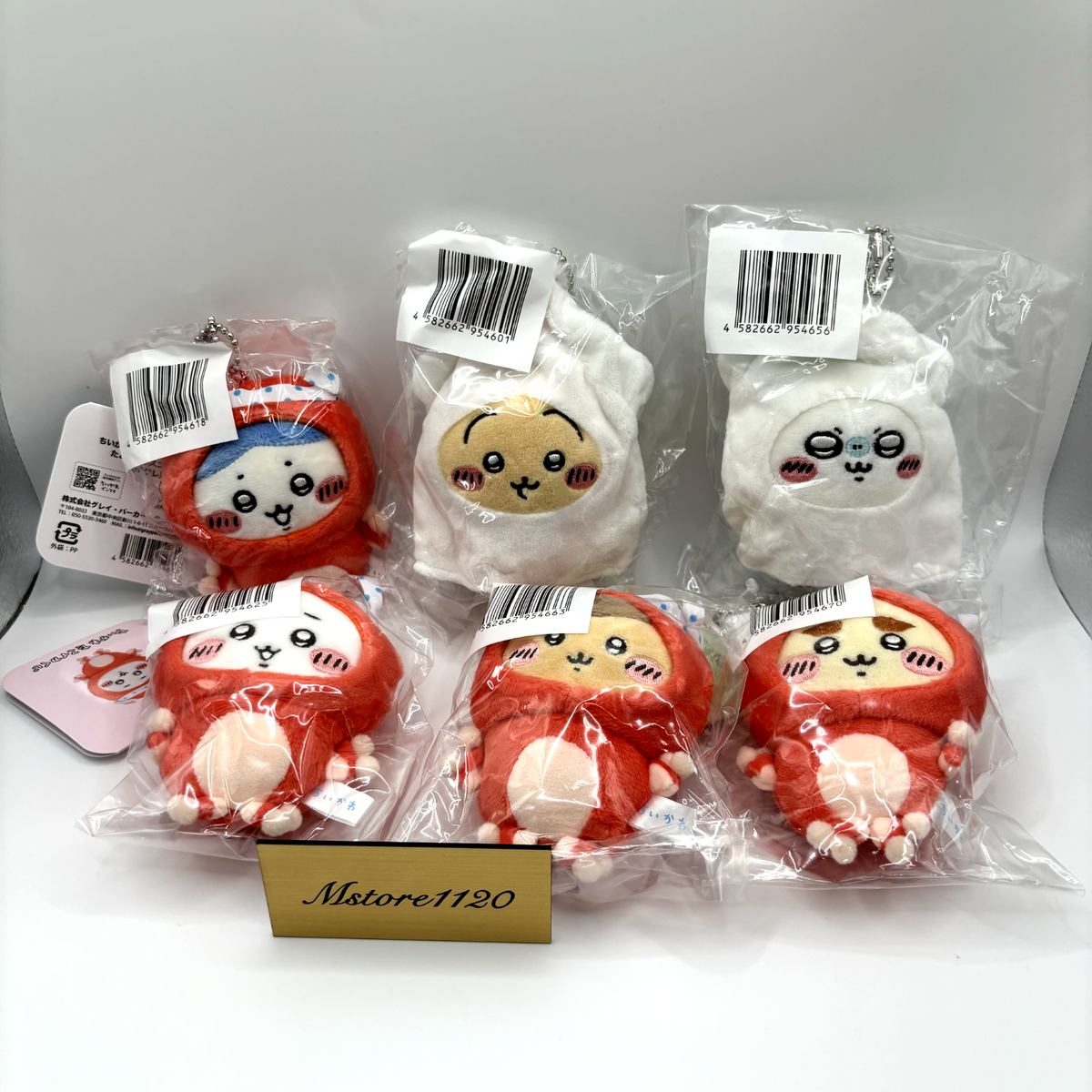 Chiikawa Store Kuji Octopus Squid Plush Doll Keychain Complete Set