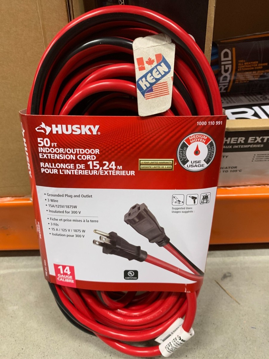 Husky CANADA 50 ft. 14 Gauge 15 Amps Indoor & Outdoor Medium Duty