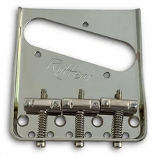 Rutters Trimmed 464 Marine Brass Vintage Tele Bridge, Steel Comp Saddles