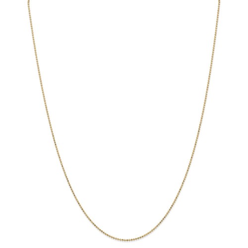 14k Yellow Gold 1.2mm Diamond Cut Baby Ball Chain w/ Lobster Clasp 14" - 24" - Picture 6 of 10