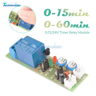 DC 5/12/24V 15/60min Infinite Cycle Delay Timer Timing Relay Turn ON/OFF Module