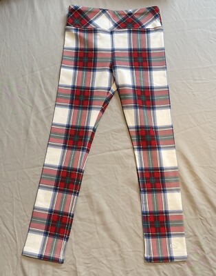 Girls Vineyard Vines 4T Red Blue Green White Plaid Leggings NWOT