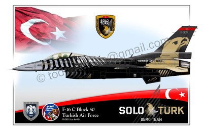 F-16 SOLO TURK - Turkish Air Force - Poster Profile