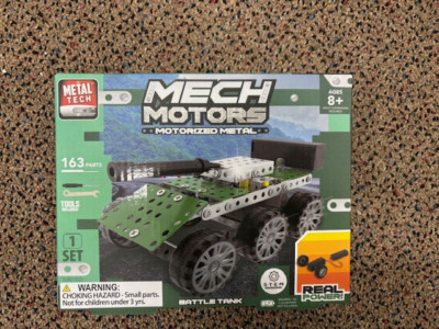 Mech Motors Workshop Battle Tank Motorized & Mechanized 163 Piece STEM Build 8+