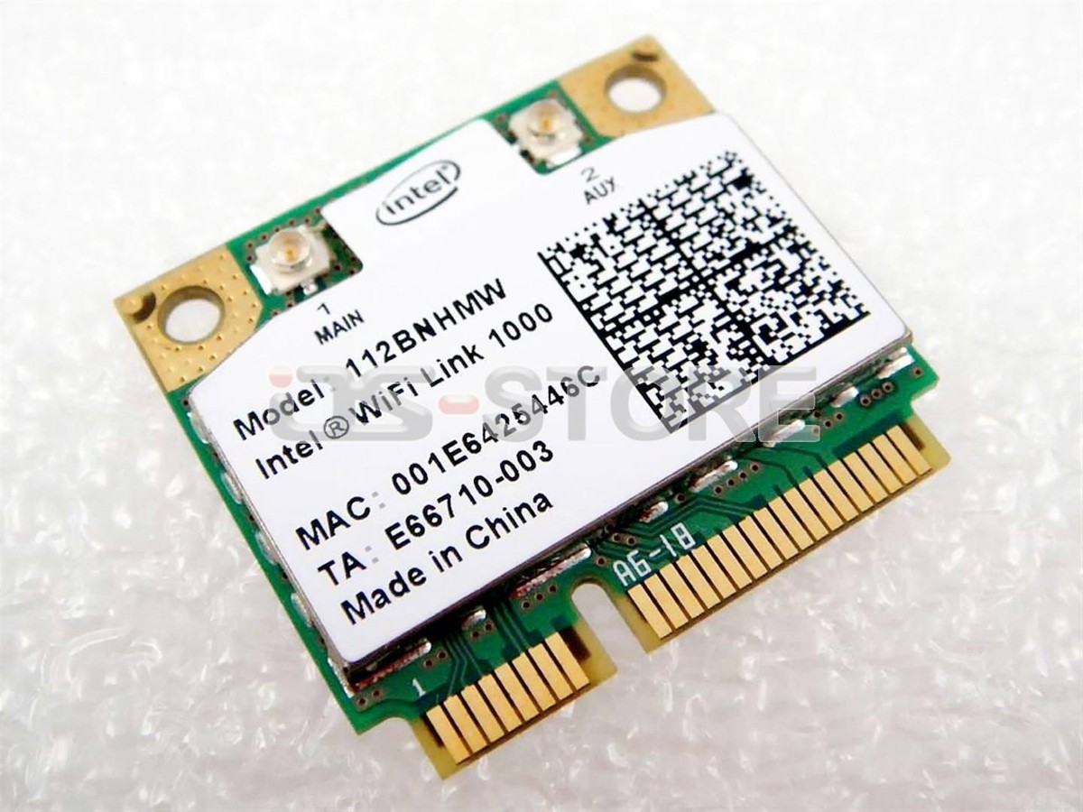 Intel Centrino Wireless-N 1000（112BNHMW）　802.11b/g/n　300Mbps　PCI-E mini half Card Mini Intel Centrino Wireless-N 1000 802.11 b/g/n 112BNHMW