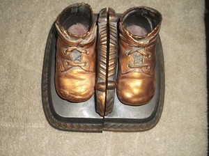 brass baby shoes