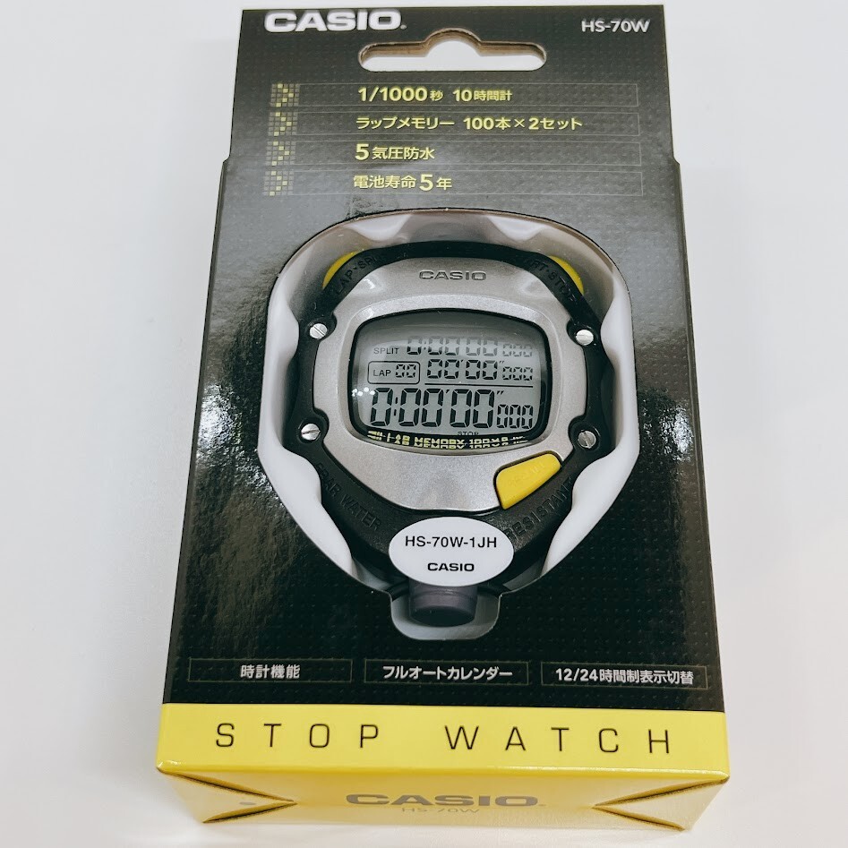 Casio Stop Watch HS-70W-1JH Black Waterproof Sports Stopwatch