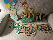 Vintage Eight Disney Wall Hangings For Kids Bambi, Winnie, Dumbo And More