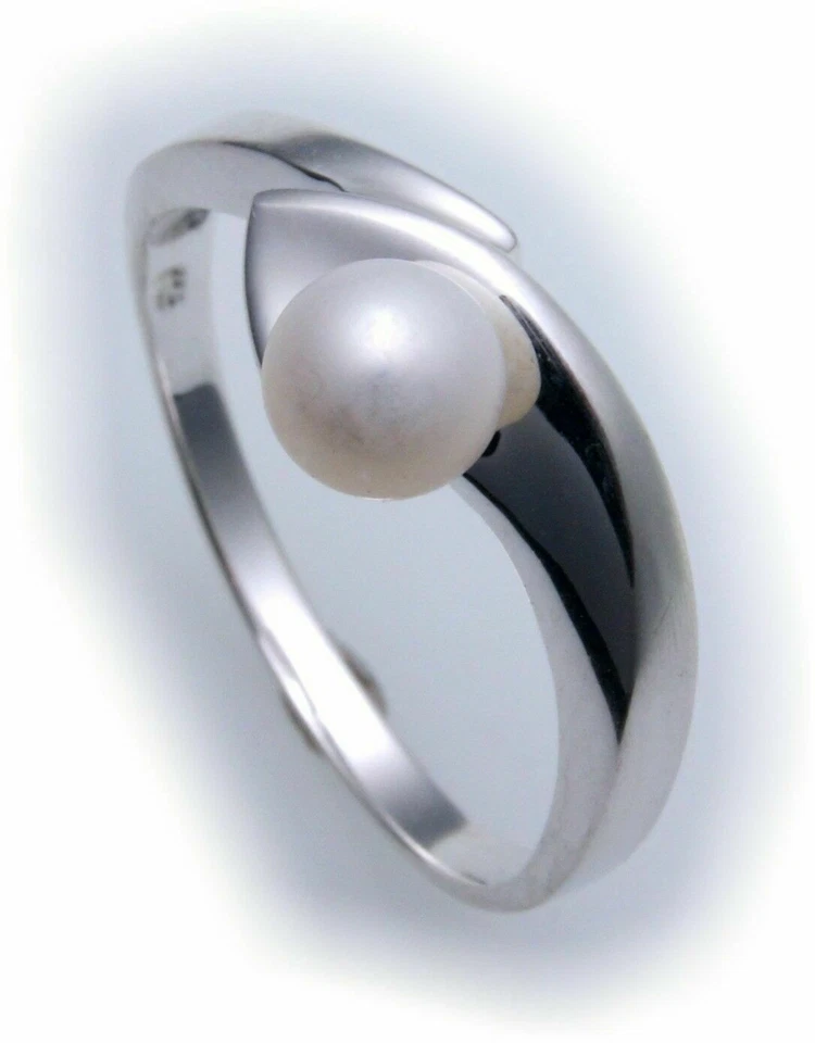 Esclusivo Anello da Donna Vero Argento 925 con Perla Qualità Colivata Sterling - Immagine 3 di 4