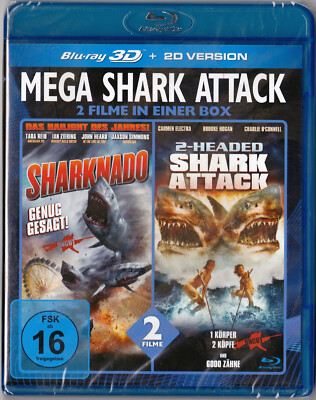 Blu ray Mega Shark Attack - 2 Filme Sharknado & 2 Headed Shark Attack NEU & OVP