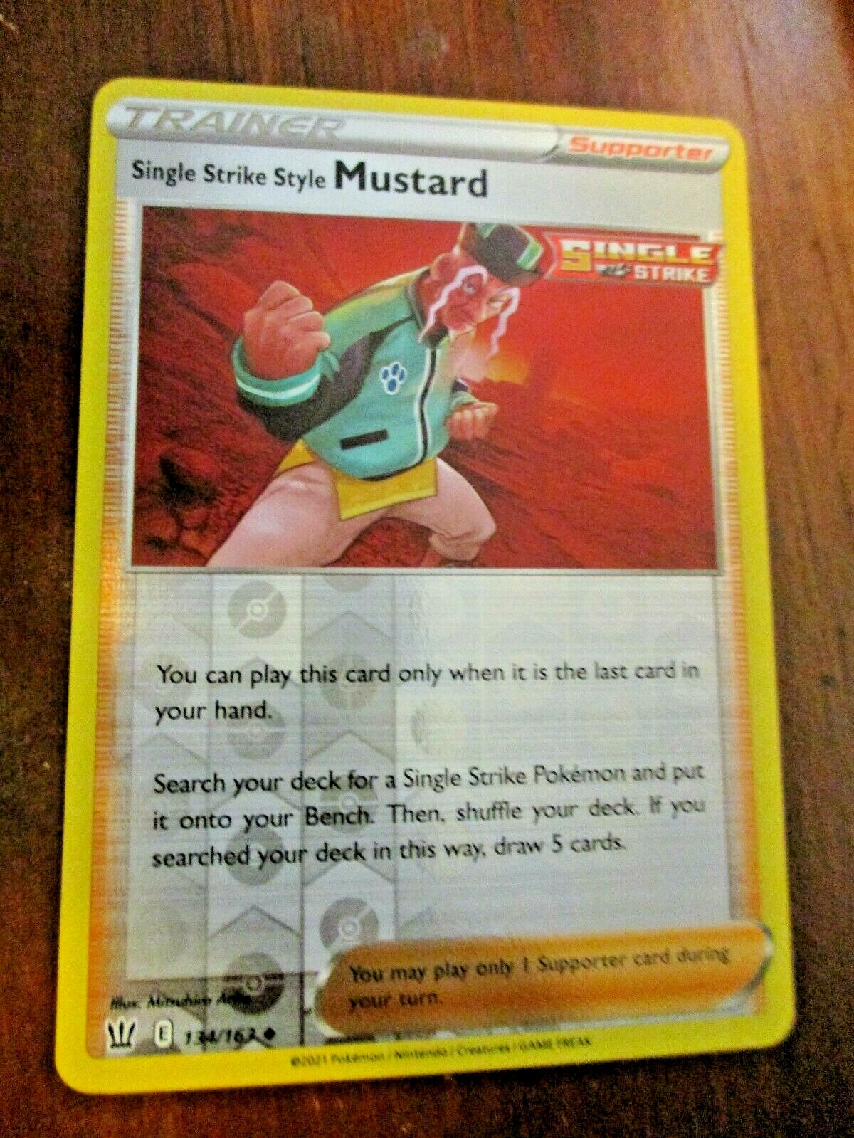 Pokemon Reversed Foil Single Strike Style Mustard Battle Styles #134/177