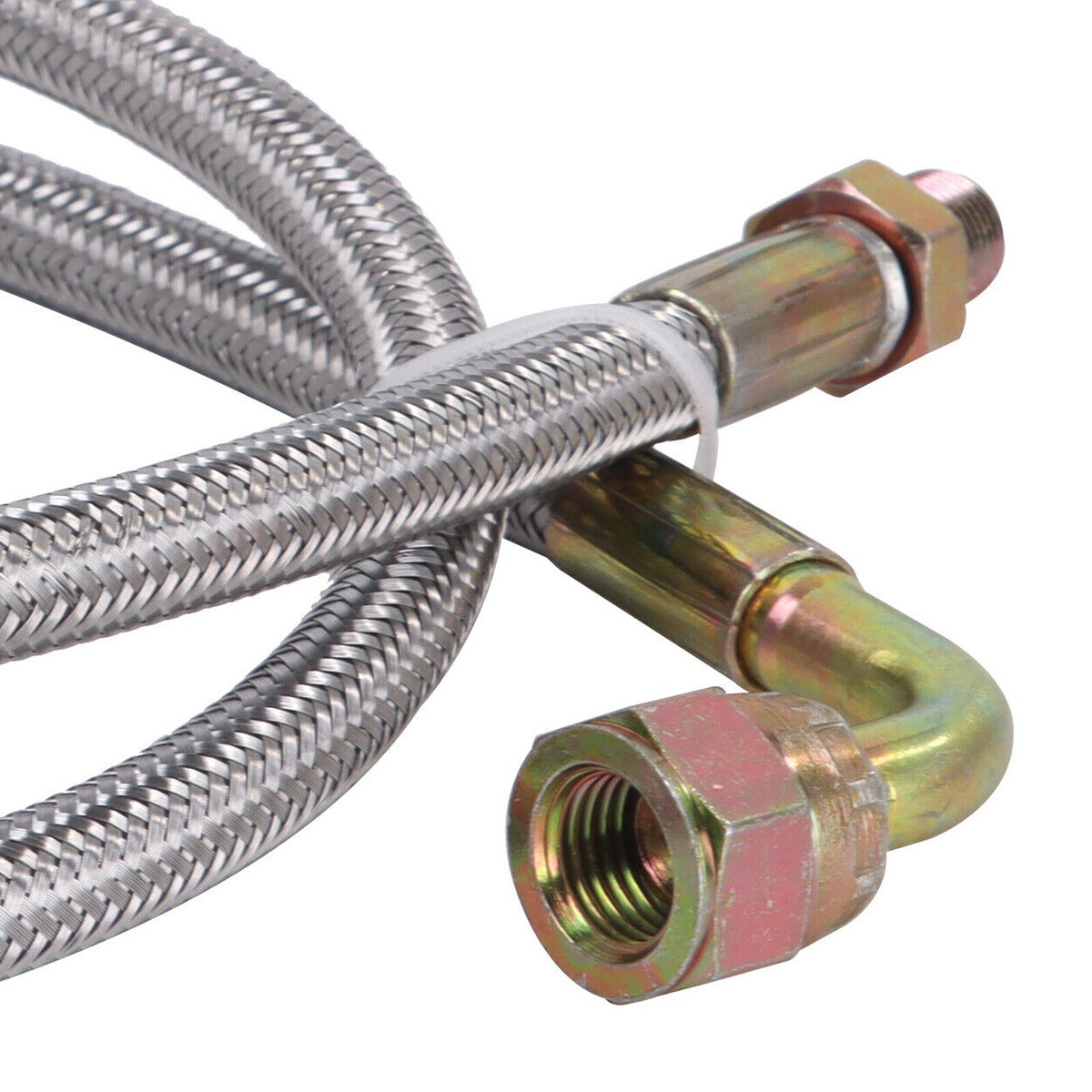 4 AN Universal 41'' Turbo Oil Feed Ölrücklaufleitung Hose Kit 1/8 NPT - Foto 5