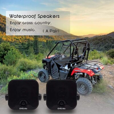 Herdio 4'' Heavy Duty Waterproof Marine Box Speakers Surface Mounted for Boat/Car