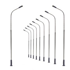 10pcs Model Railway HO Scale 1:87 Warm White LED Street Light Lamps