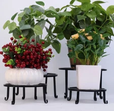 4PCS Iron Metal Plant Stands Heavy Duty Flower Pot Rack Holder Indoor/Outdoor