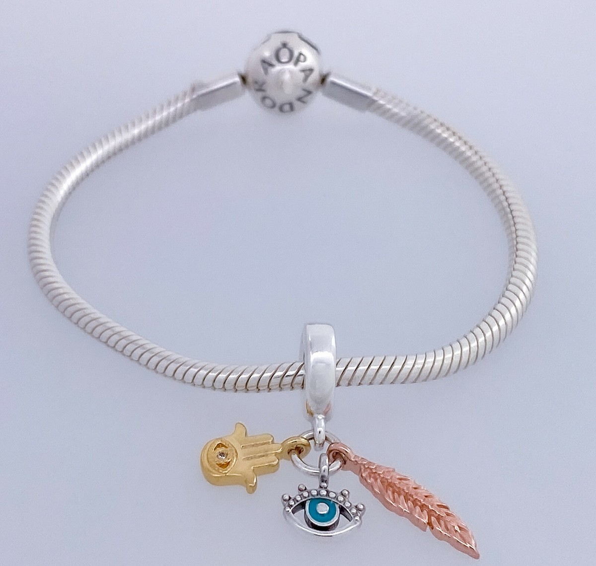 Authentic Pandora Hamsa Feather All Seeing Eye Spirituality
