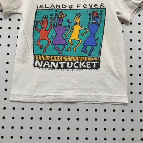 VTG 90s Nantucket Big Hed Shirt Youth XS White Single Stitch Made uSA 12x15 - Picture 5 of 16
