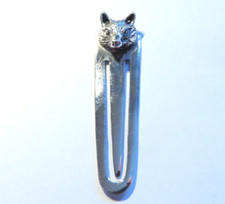 Solid Sterling Silver Mini animal Fox bookmark Desk Paper clip Equestrian gift