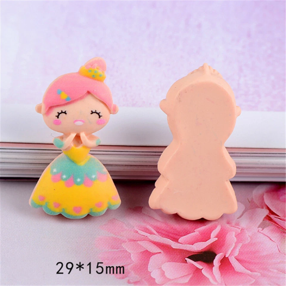 20-pack Flat Back Resin Cartoon Pretty Girls Craft 2-3cm Embellishments Decors - Image 4 of 4