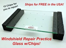 RepairDemo Practice Glass for Auto Glass Windshield Repair Resin Kit w/ Chips