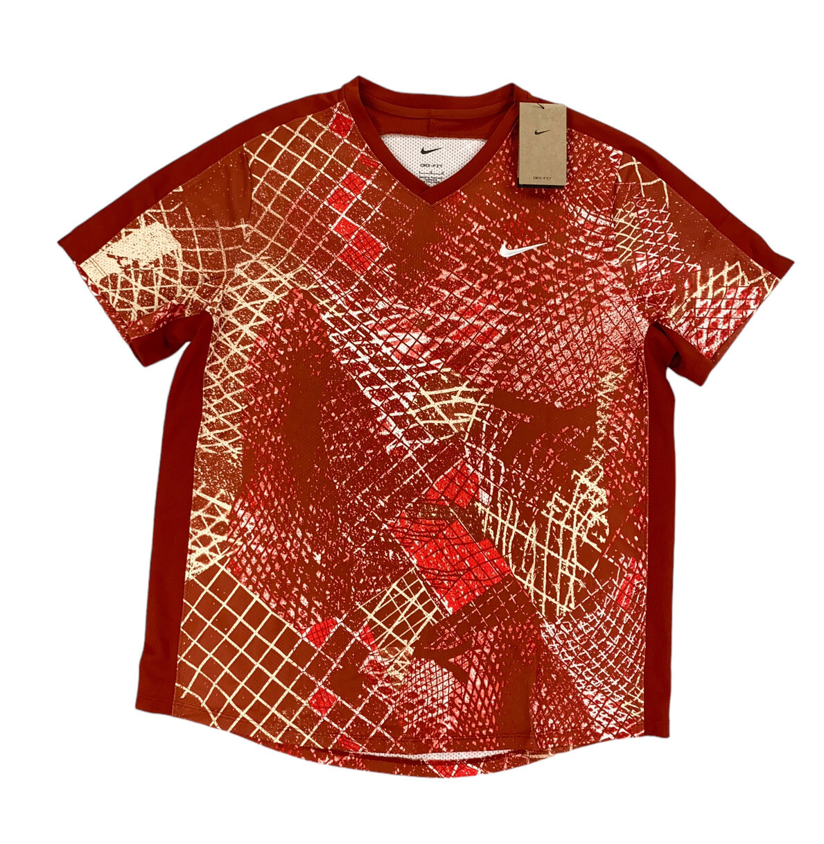 НОВАЯ теннисная рубашка Nike Court Victory Dri-Fit из прочного оранжевого материала для мужчин Sz L DD8841-832