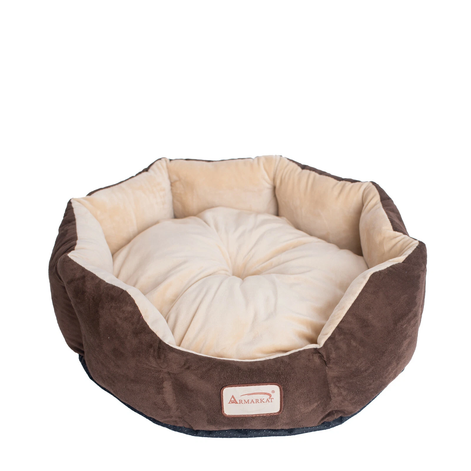 Armarkat Cozy Pet Bed, Mocha/Beige for Cats and Extra Small Dogs-C01HKF/MH