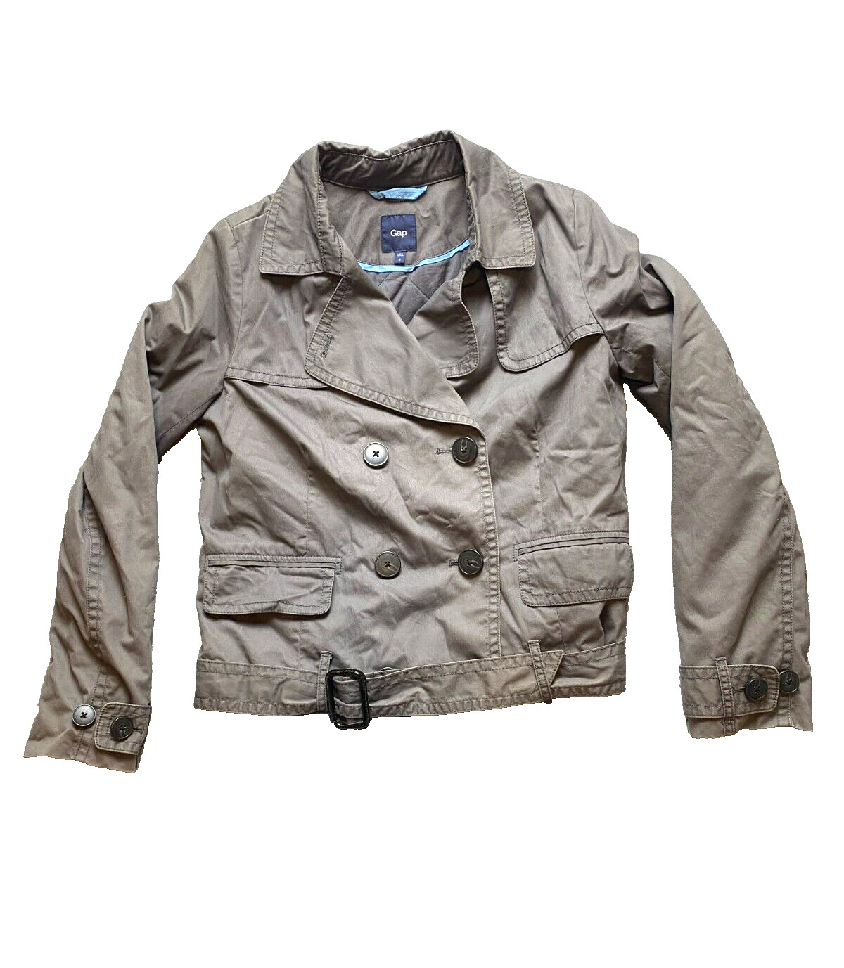 GAP Jacket Womens Medium Gray Double Breasted Nyl… - image 1