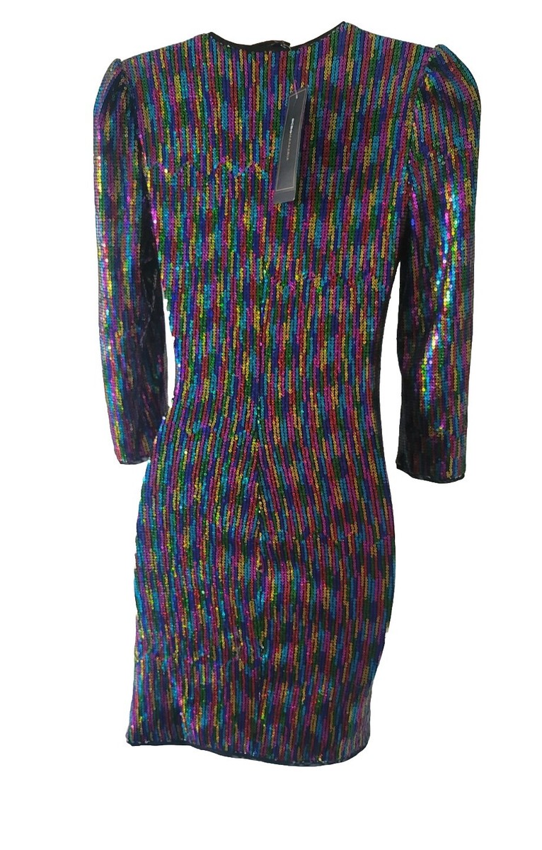 NWT BCBG MAXAZRIA SIZE S Multicolor-Sequin Bodycon Mini