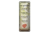 Blechschild Spruch 10X27Cm Jeder Tag Ist Kostbar Herz Metal Deko Schild Tin Sign