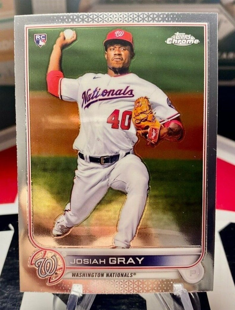 2022 Josiah Gray Topps Chrome Rookie Card #160