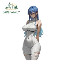 EARLFAMILY 5.1" Anime Girl Car Stickers Personality Cartoon Occlusion DIY Decals