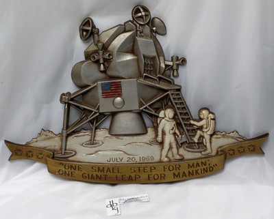 1969 Apollo 11 - Moon Landing Astronaut - Sexton Cast Aluminum - Wall Plaque