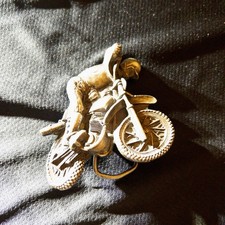 Vintage 1977 Bergamot Brass Works Dirt Bike Motocross Motorcycle Belt Buckle