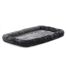 New World Dog Bed   Gray Faux Fur Bolster, Ultra-Soft and 42 Inch,