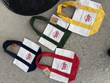 Trader Joe's Mini Canvas Totes, Red, Green, Blue, Yellow