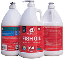Fish Oil for Dogs Healthy Skin Coat, Salmon Pollock All Natural Supplement 64 oz