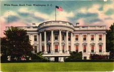 WASHINGTON DC White House Building South Front c1945 Postcard