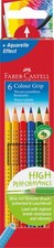 Kredki kolorowe Faber Castell Colour Grip - etui kartonowe 6 szt., 