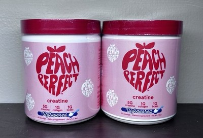 Peach Perfect Creatine Monohydrate Powder Unflavored 7.4Oz Exp 07/27-Lot Of 2