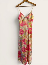 Vanity Fair Vintage Women's Satin Nylon Floral Sleeveless Gown Slip Dress 34