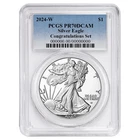 2024-W Proof $1 American Silver Eagle Congratulations Set PCGS PR70DCAM Blue