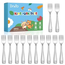 DRKIO Stainless Steel Toddler Forks Set - 12 Pieces Kids Forks Set Children ...