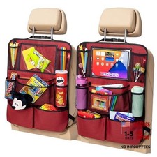 Backseat Car Organizer, Kick Mats Back Seat Protector with Touch Venetian Red