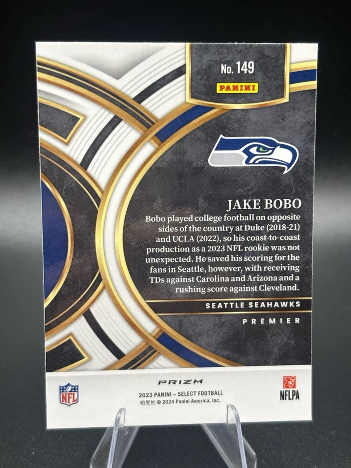 2023 Prizm Premier Level Jake Bobo #149 Cosmic SSP Rookie Card - Seahawks - Image 2 of 2